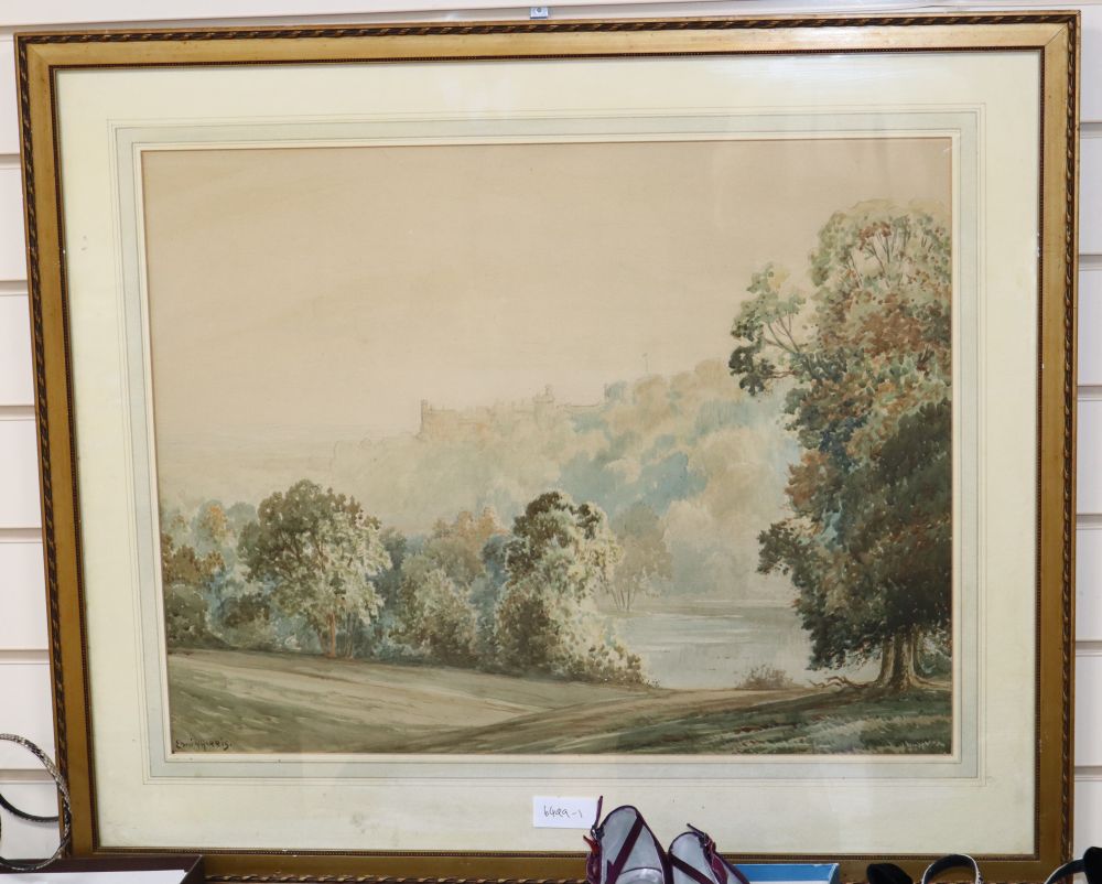 Edwin Harris (1891-1961), watercolour, View of Windsor Castle, signed, 48 x 62cm
